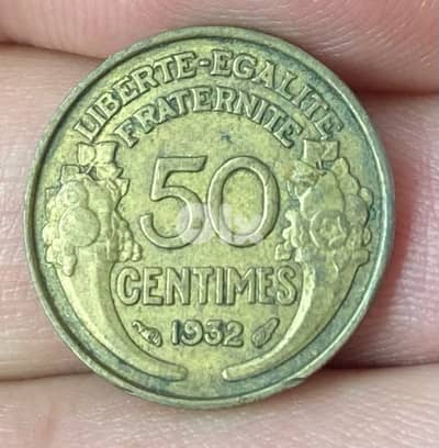 عملة قديمة ٥٠ سنتيم فرنسي ١٩٣٢