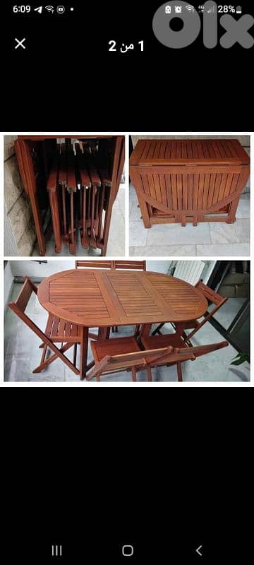 طاولي ٦كراسي   akia شبه جديد