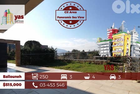 Ballouneh 250m2 | 180m2 Garden | High-End | View | Prime |Super prime