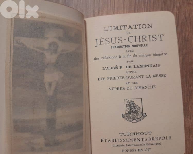 1905 L'IMITATION de JESUS CHRIST FRENCH antique book Numbered 1