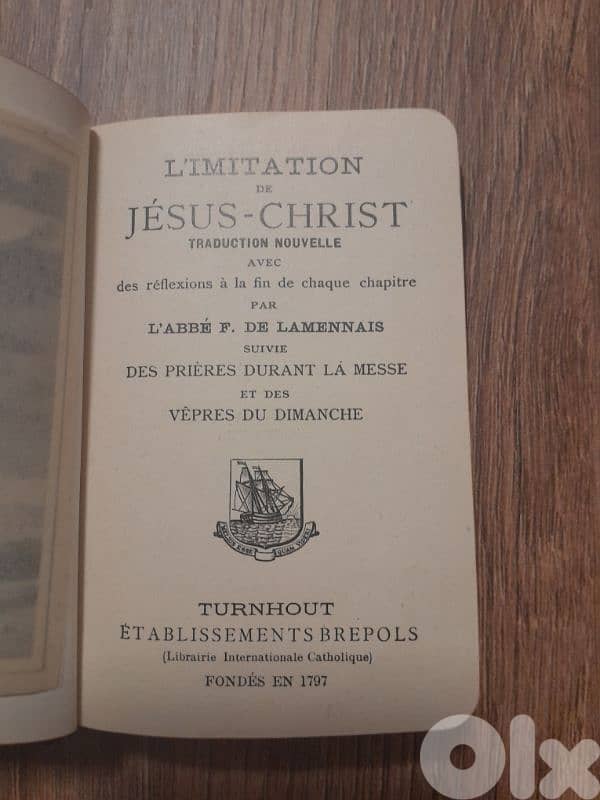 1905 L'IMITATION de JESUS CHRIST FRENCH antique book Numbered 3
