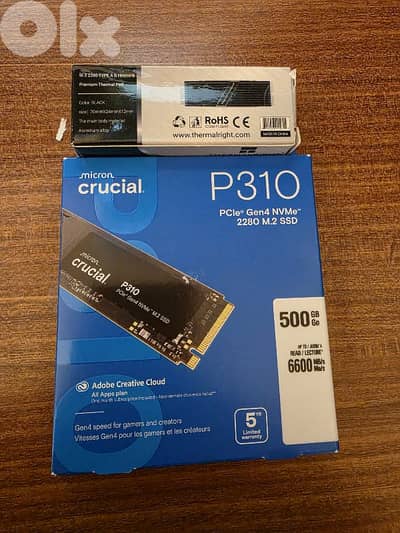 NVME 512 GB MICRON CRUCIAL GEN4 6600 + HEATSINK