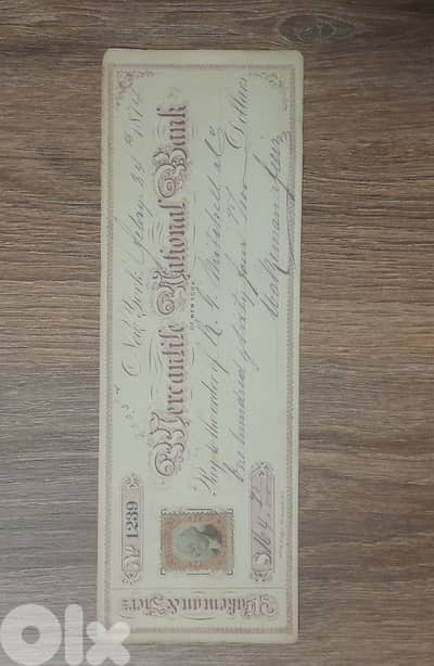 1874 Authentic Mercantile National Bank of New York