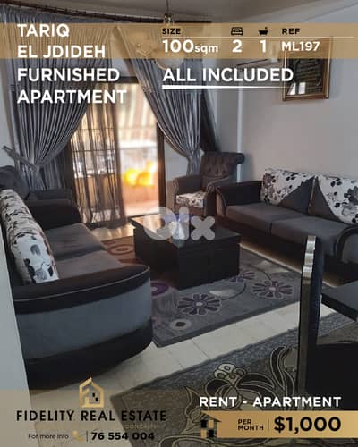 Apartment for rent in Tarik El Jdideh ML197 شقة للإيجارفي طريق الجديدة