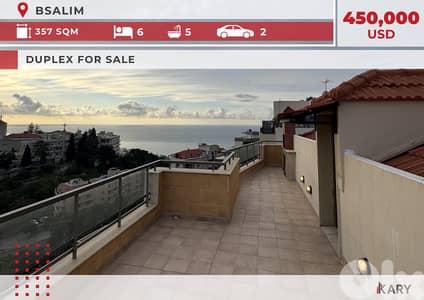 Furnished 357m2 Duplex for Sale in Bsalim - ٣٥٧ متر مربع دوبلكس للبيع