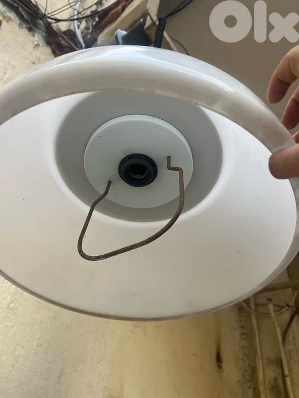 Mid-Century Space Age Pendant Lamp with White Acrylic Shade from 1