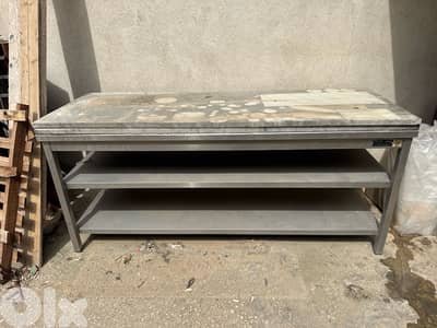 table stainless 2 shelves + rkhame