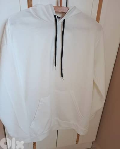 كنزة هودي  ربيعي بيضا L