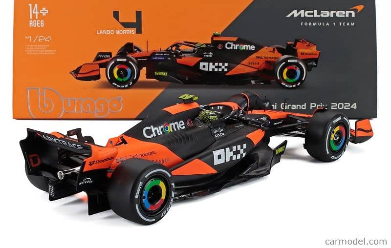 Lando Norris McLaren MCL38 (Miami GP 2024) diecast car model 1;24. 4