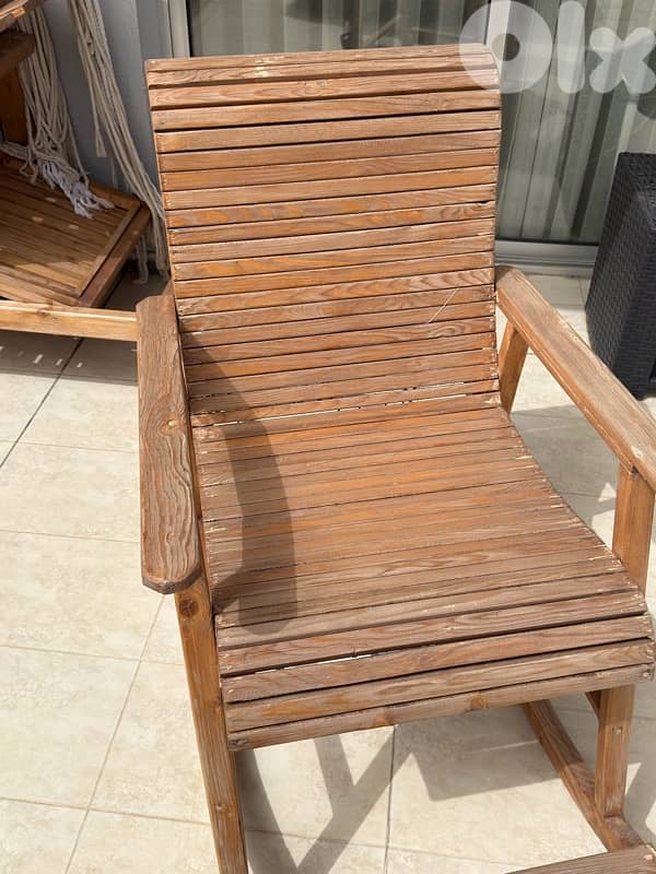 Handmade Wooden Chairs & Table Set – Rustic Style 1