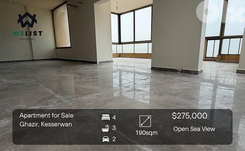 Apartment for sale in Ghazir شقة للبيع في  غزير