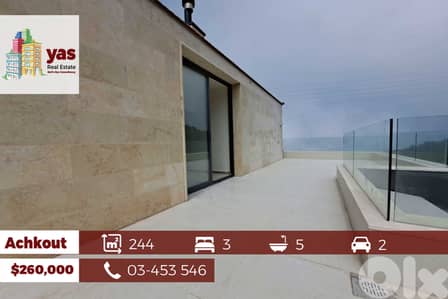 Achkout 244m2 | 133m2 Terrace | Rooftop | Brand New | View | DA |