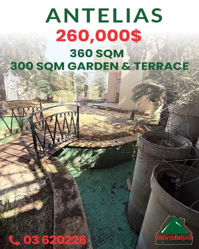 360 sqm Apartment For Sale in Antelias with 300 sqm Garden & Terrace