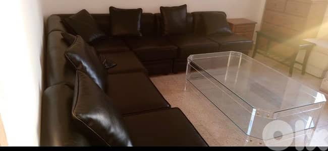 living room leather very good condition طقم كنابيات جلد