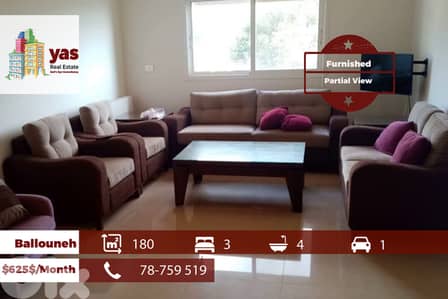Ballouneh 180m2 | Furnished | Partial Sea View | Prime Location | KS/M