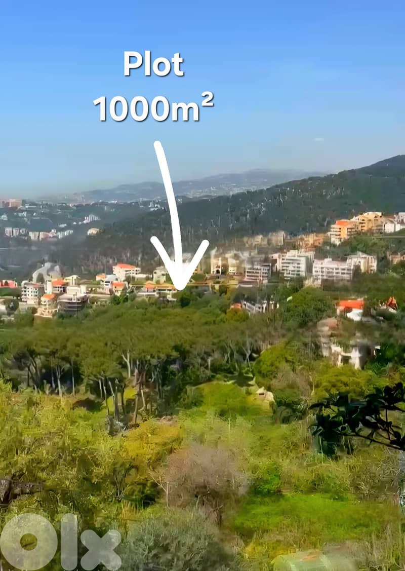 Land for sale in Broumana/ Open seaview/ Not slanted 2