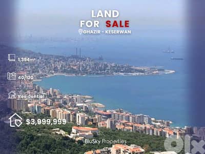 Land For SALE In Ghazir أرض للبيع #CA