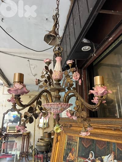 frensh lustre porcelain ثرية فرنسية بورسلان مميز جداا ورد سعر لقطة