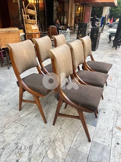 vintage chair 1950’s كراسي سفرة عدد ٦ تصميم الخسمينات موديل روعة