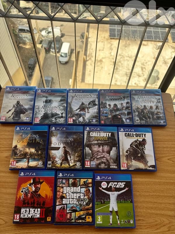 ps4 1T slim limited edition (ww2)+2 original controller+12 games 1