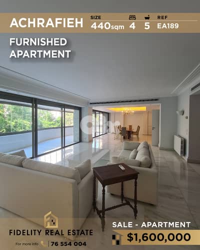 Apartment for sale in Achrafieh EA189 شقة  للبيع في الأشرفية