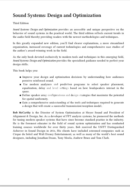 Sound Systems Design & Optimization 3rd Edition eBook By Bob McCarthy 1