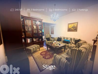 Spacious 240sqm Apartment with Mountain & Sea View for Sale in Hazmieh