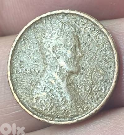 عملة قديمة سنت القمحة خطأ في الصك نتيجة نقص كمية النحاس