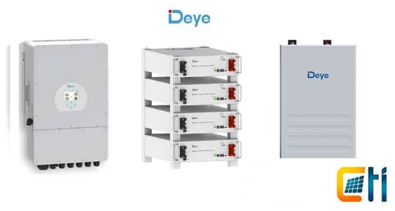 Deye solar inverter and battery عاكس شمسي و بطارية داي