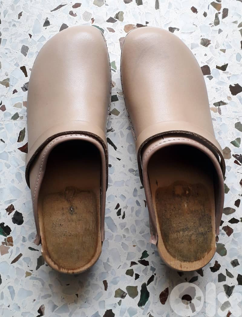 Vintage sweden wooden clogs shoes slipper 3