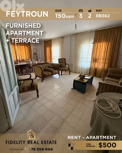 Apartment for rent in Feytroun RB362 شقة  للإيجار في فيطرون