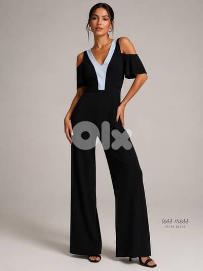 XOXO Black & White Artisanal Bloom Jumpsuit