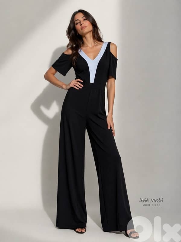 XOXO Black & White Artisanal Bloom Jumpsuit 1
