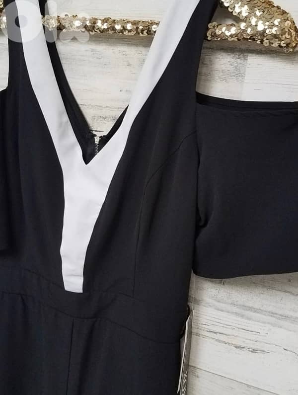 XOXO Black & White Artisanal Bloom Jumpsuit 4
