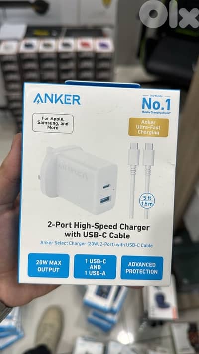 Anker select charger (20w 2-port) with usb-c cable 1.5m