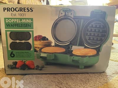 German Waffle Maker  صانعة وافل مزدوجة ميني – مع ألواح قابلة للتبديل