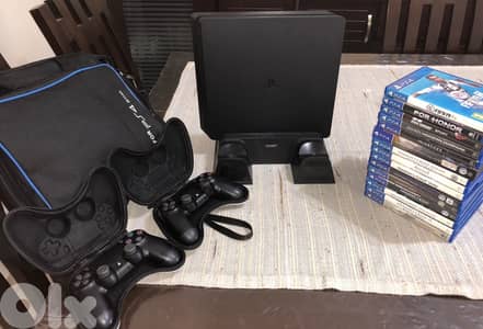 PS4 Slim 1TB, 2 Controllers, 15 Games(Full Bundle,Excellent Condition]