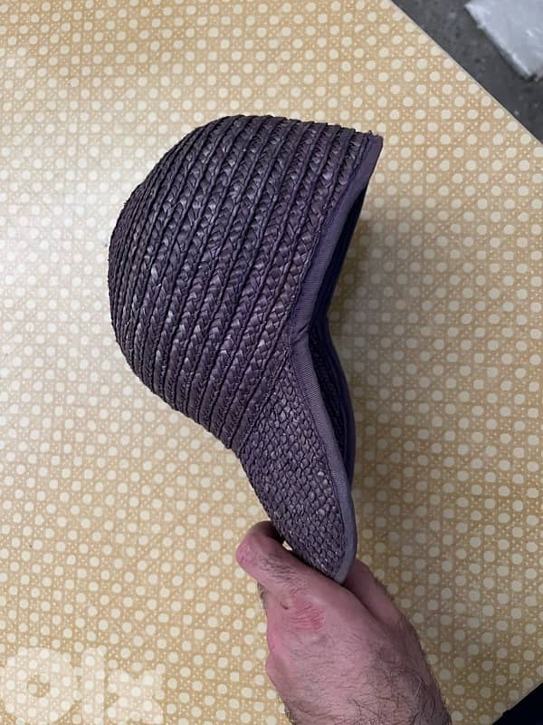 Black woven straw baseball-style woman’s cap 1