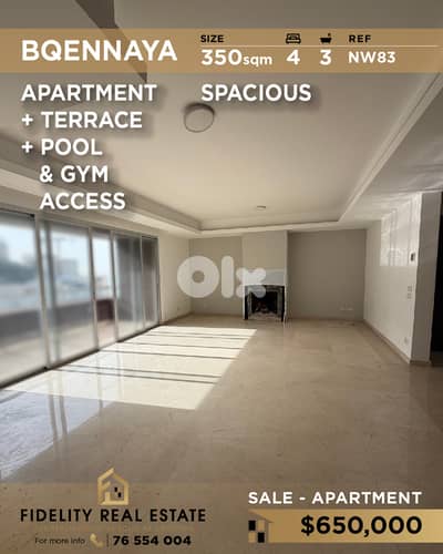 Apartment for sale in Bqennaya NW83 شقة  للبيع في بقنايا