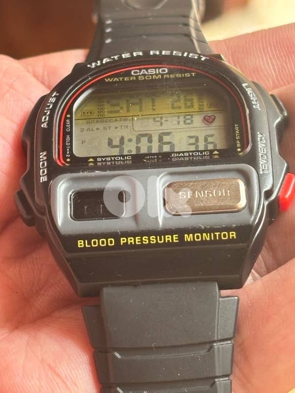 Rare Vintage 1991 Casio BP-100 -Fully Functional Blood Pressure Watch 3