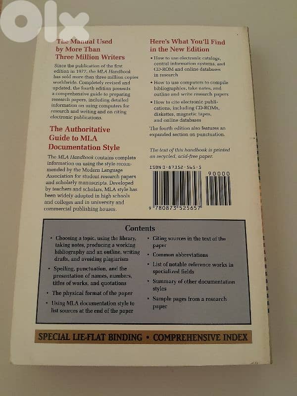 MLA handbook for writers of research papers 1