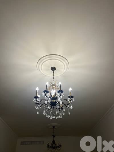 antique bronze and crystal traya lights