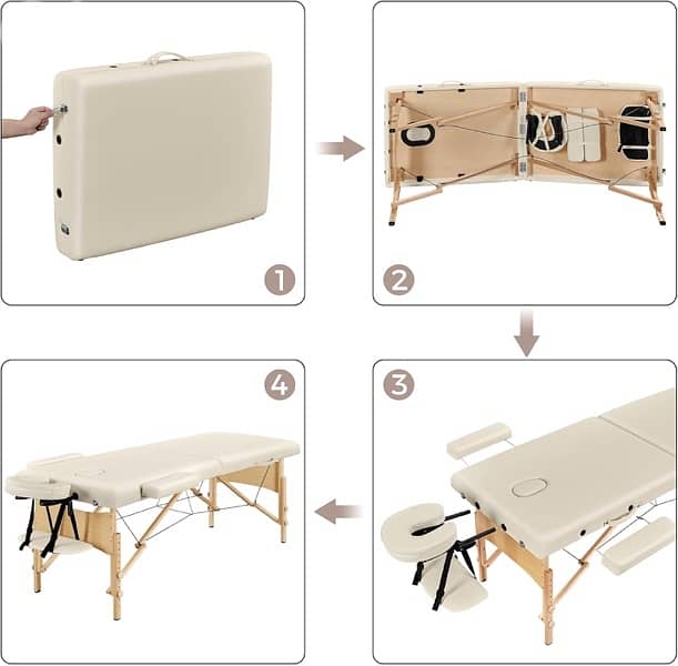Yaheetech Massage Table Portable Lash Beds Spa 4