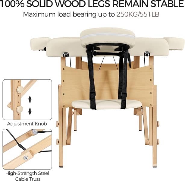 Yaheetech Massage Table Portable Lash Beds Spa 6