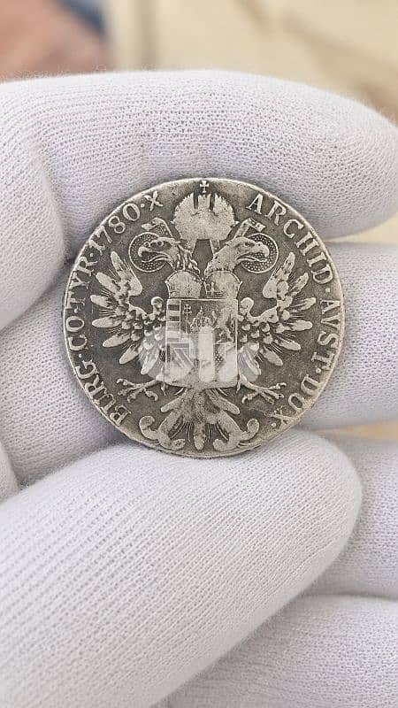 1780 Maria Theresa Thaler Silver Coin (83.3% Silver) 2