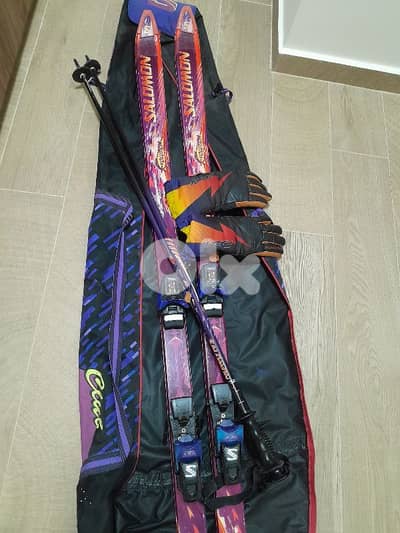SALOMON EVOLUTION 8 + POLES + GLOVES + SALOMON CLUB CASE