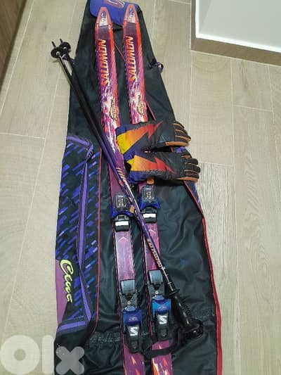 SALOMON EVOLUTION 8 + POLES + GLOVES + SALOMON CLUB CASE