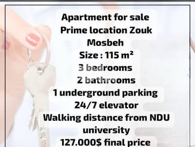 Prime Location Apartment for Sale in Zouk Mosbeh