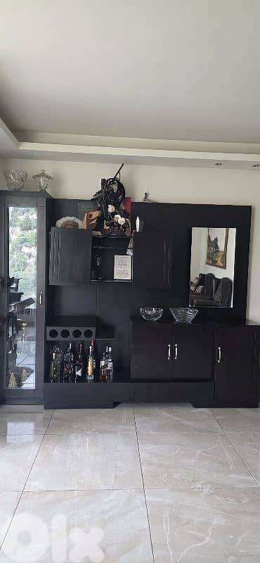 Wooden Buffet Cabinet with Glass & Mirror – For Sale