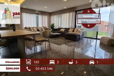 Kfaraabida 165m2 | 135m2 Garden | Furnished | Open View | Luxury | MCH